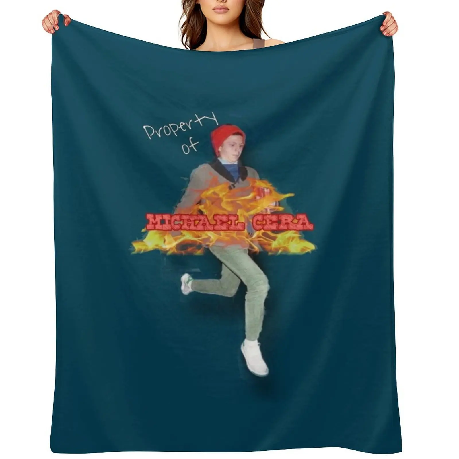 

Property of Michael Cera Relaxed Fit Throw Blanket Decorative Sofas Beach blankets ands Sleeping Bag Blankets