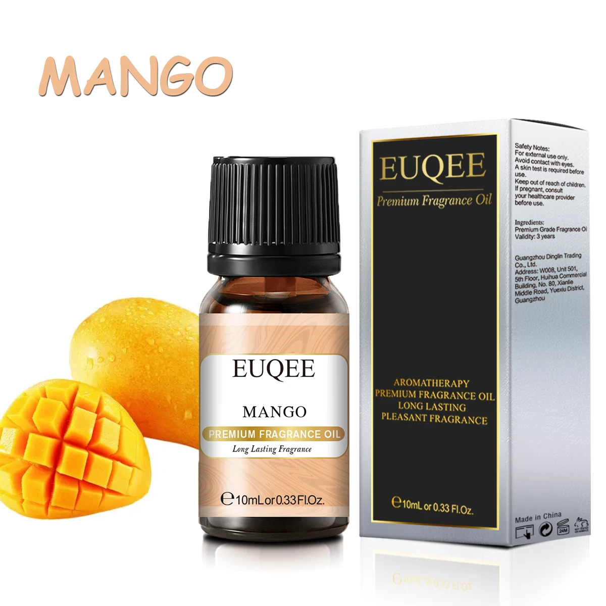 EUQEE10ml زيت عطر الفاكهة المانجو التفاح الفراولة الكرز جوز الهند والفانيليا الخوخ زيوت الروائح الناشر الهواء النقي #3