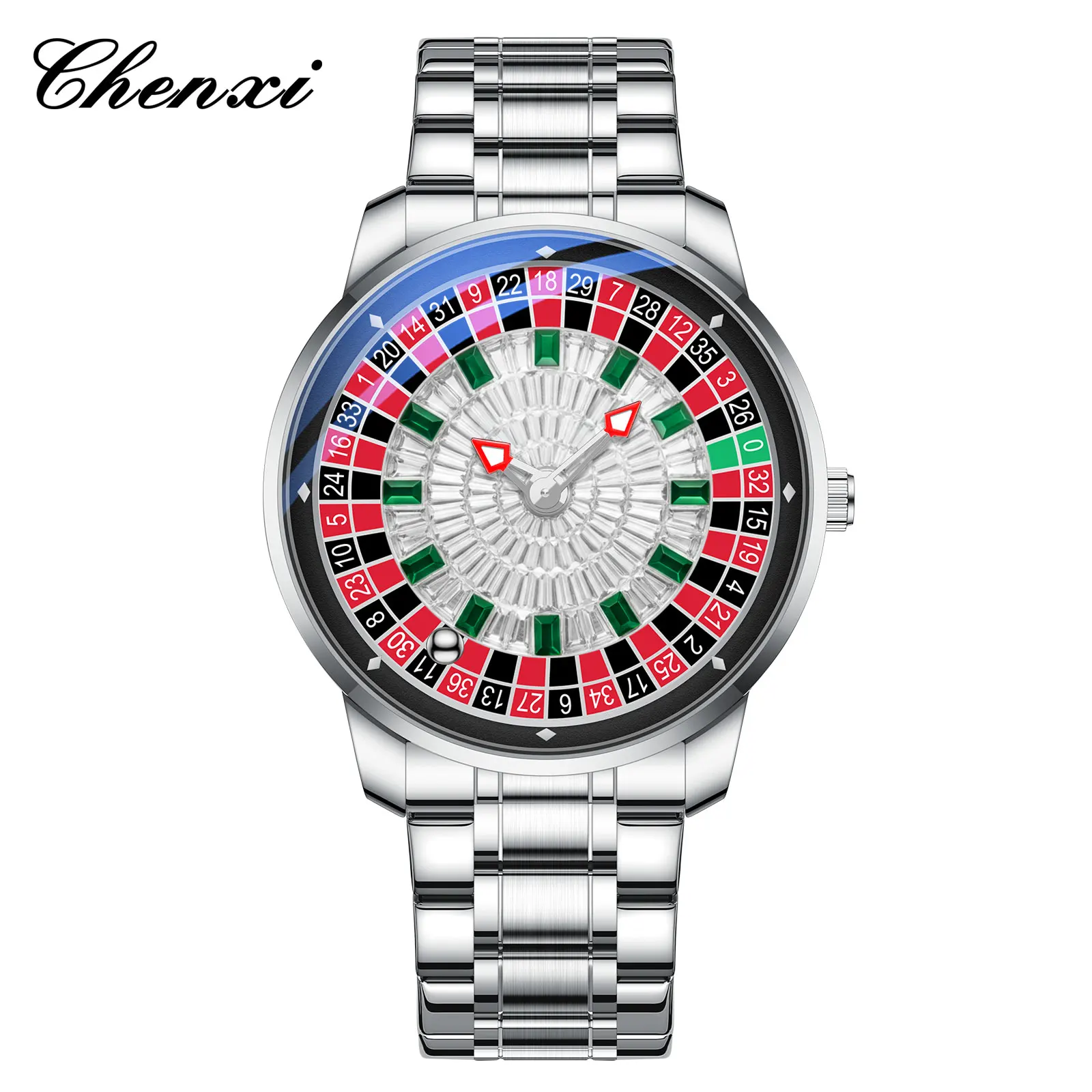 CHENXI 6363 Brand Quartz Watches for Man Roulette Rotating Dial Watch 30M Waterproof Business Wristwatches Reloj Hombre