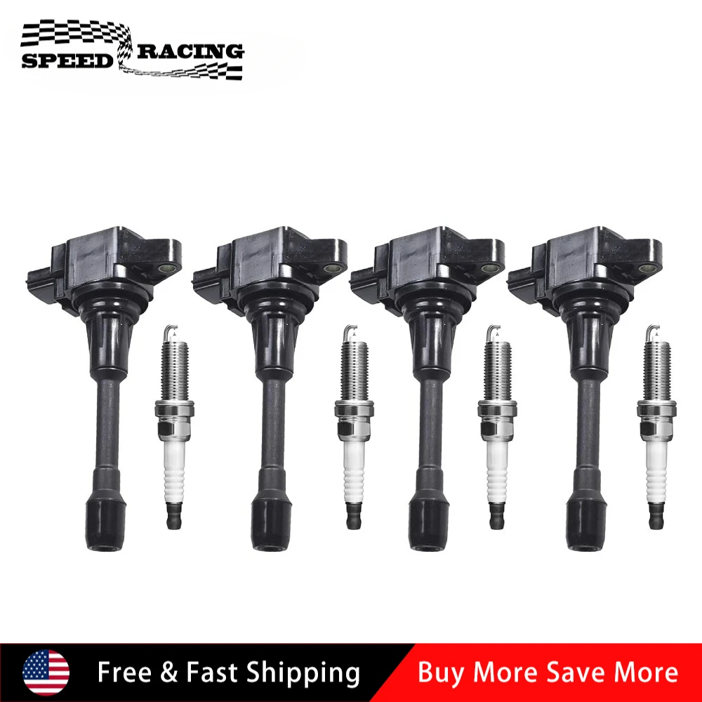 

4*22448JA00A 4*DILKAR6A11 4pcs Ignition Coil & Iridium Spark Plug Kit For 2017-2019 Sentra 1.6L Rogue 2.0L IG-0150