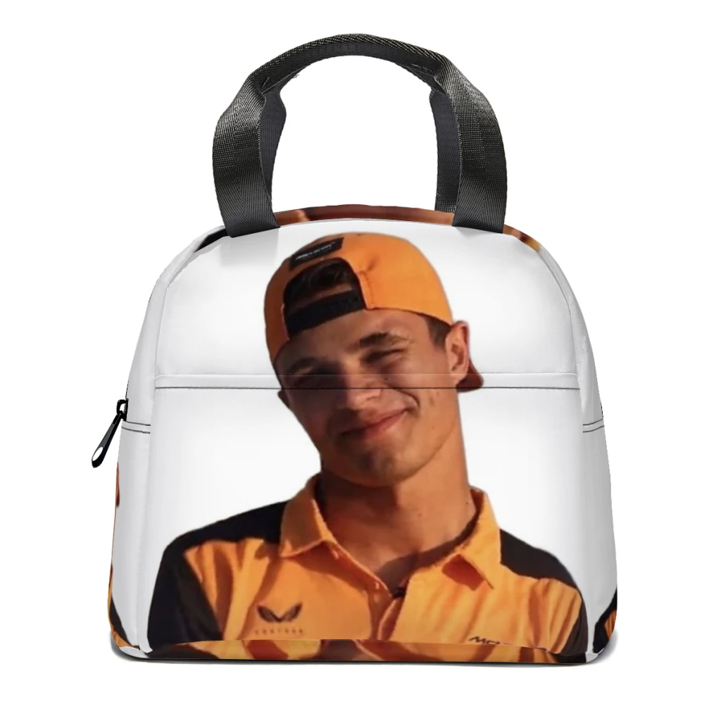 

Lando Norris Lunch Bag for School Waterproof Picnic Thermal Cooler Insulated Lunch Box Women Kids Tote Bags