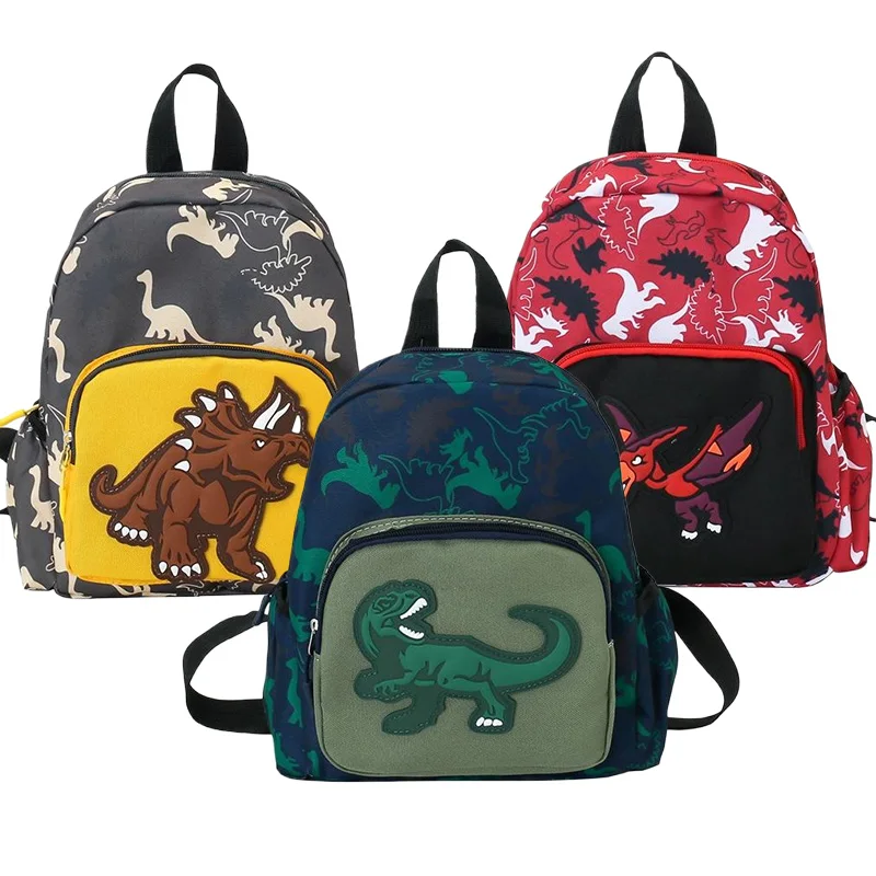 Mochilas escolares de desenho animado para meninos, mochilas escolares casuais com estampa de dinossauro, mochila de jardim de infância para meninas, moda infantil