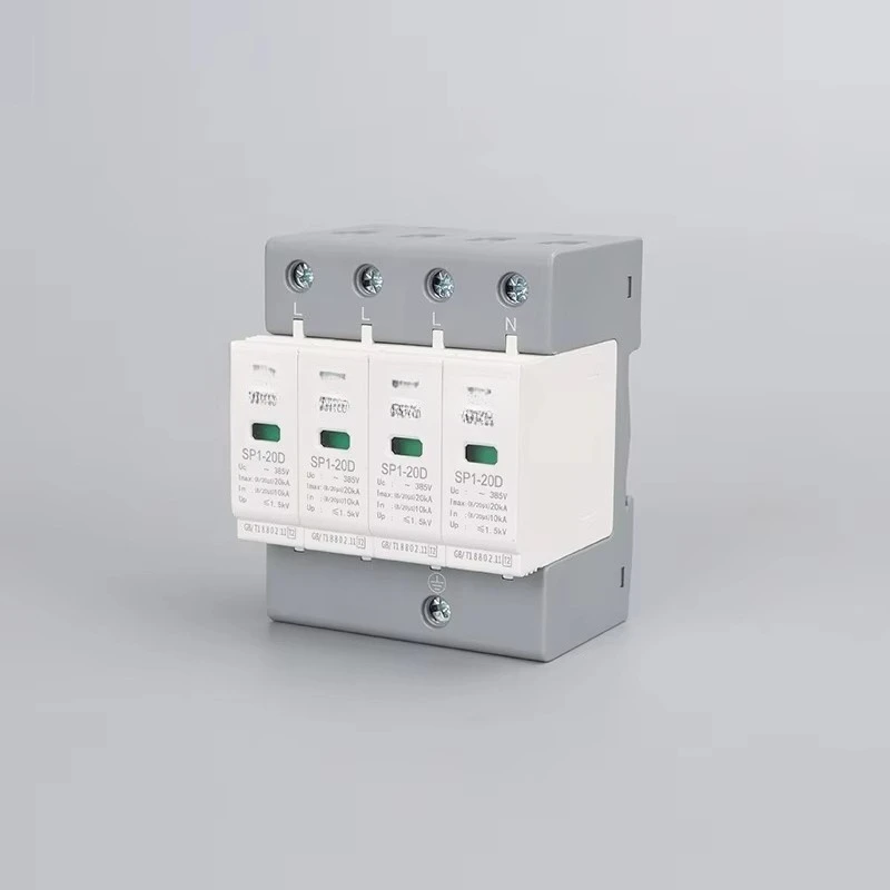 Din Rail SPD Surge Protector 385V low voltage Lightning Arrester 20KA 40KA 80KA 100KA for electronic equipment