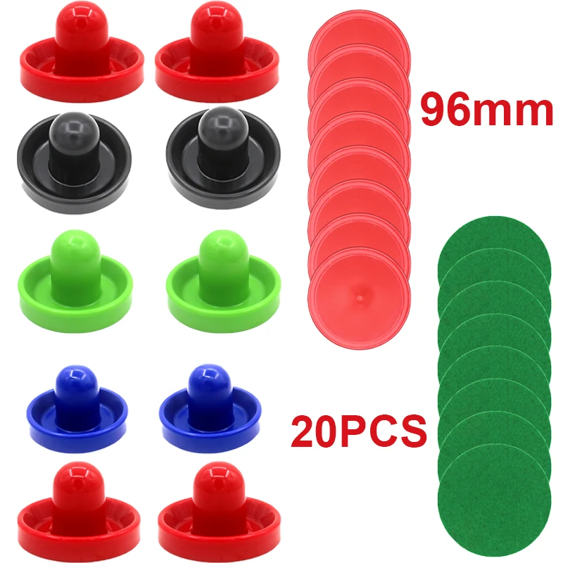 

20PCS 96mm Striker Accessories for Table Hockey Air Table Hockey Disc Tool with Pucks Pusher Flannel Mallet Table Hockey Game