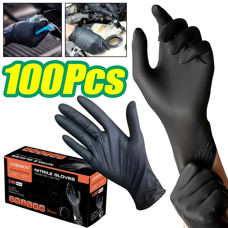 10/100Pcs Black Nitrile Gloves - Disposable Gloves Nitrile recension och pris