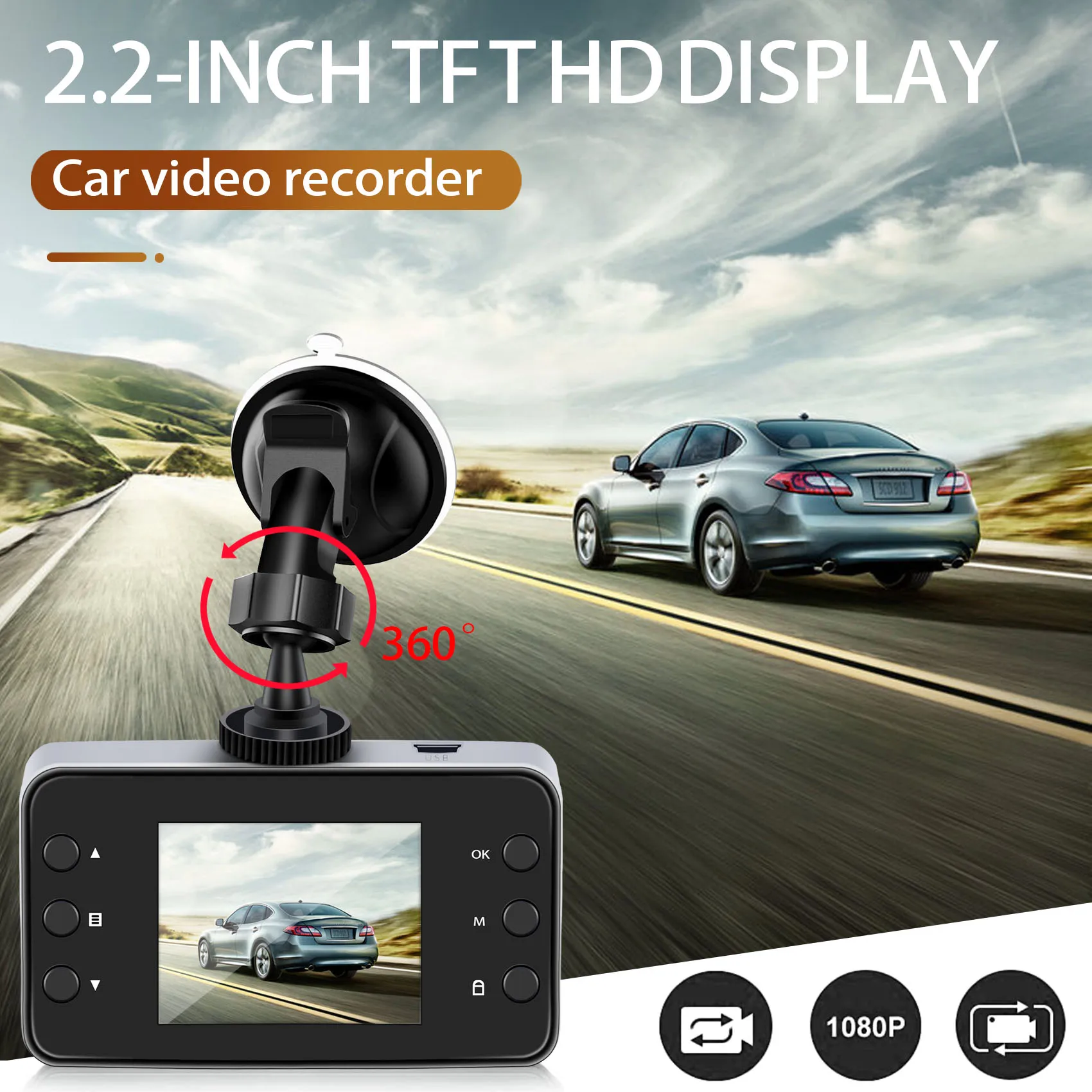 Car Mini 1080P Dash Camera Hd Driving Recorder Wide Angle Dashboard Camera