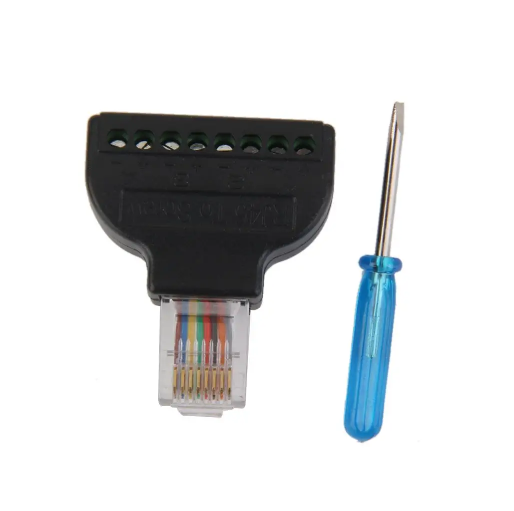 Male Male to AV 8 Pin Screw Terminal Block ADAPTER Converter