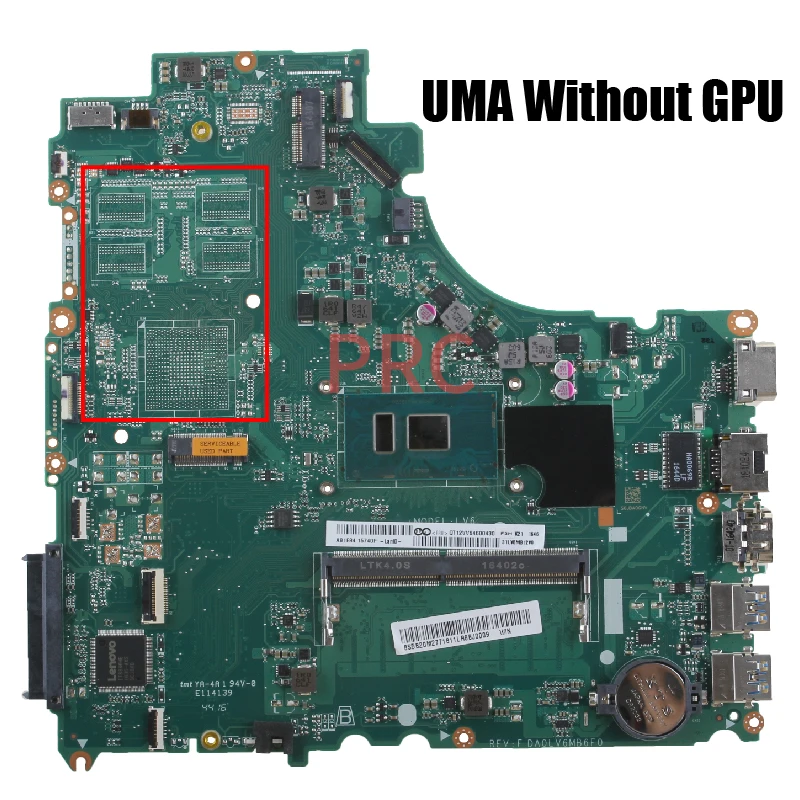For LENOVO Ideapad V510-15IKB Laptop Motherboard DA0LV6MB6F0 With i5 i7 6/7th CPU RAM 4G GPU 2G Notebook Mainboard Tested