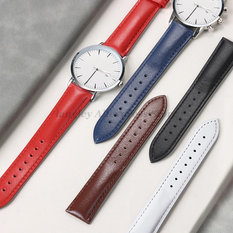 12/13/14/15/16/17/18/19/20/21/22/23/24mm Leather Watch Strap for Huawei Watch Gt5/Gt4/Gt3 Wristband Men Women Universal Bracelet
