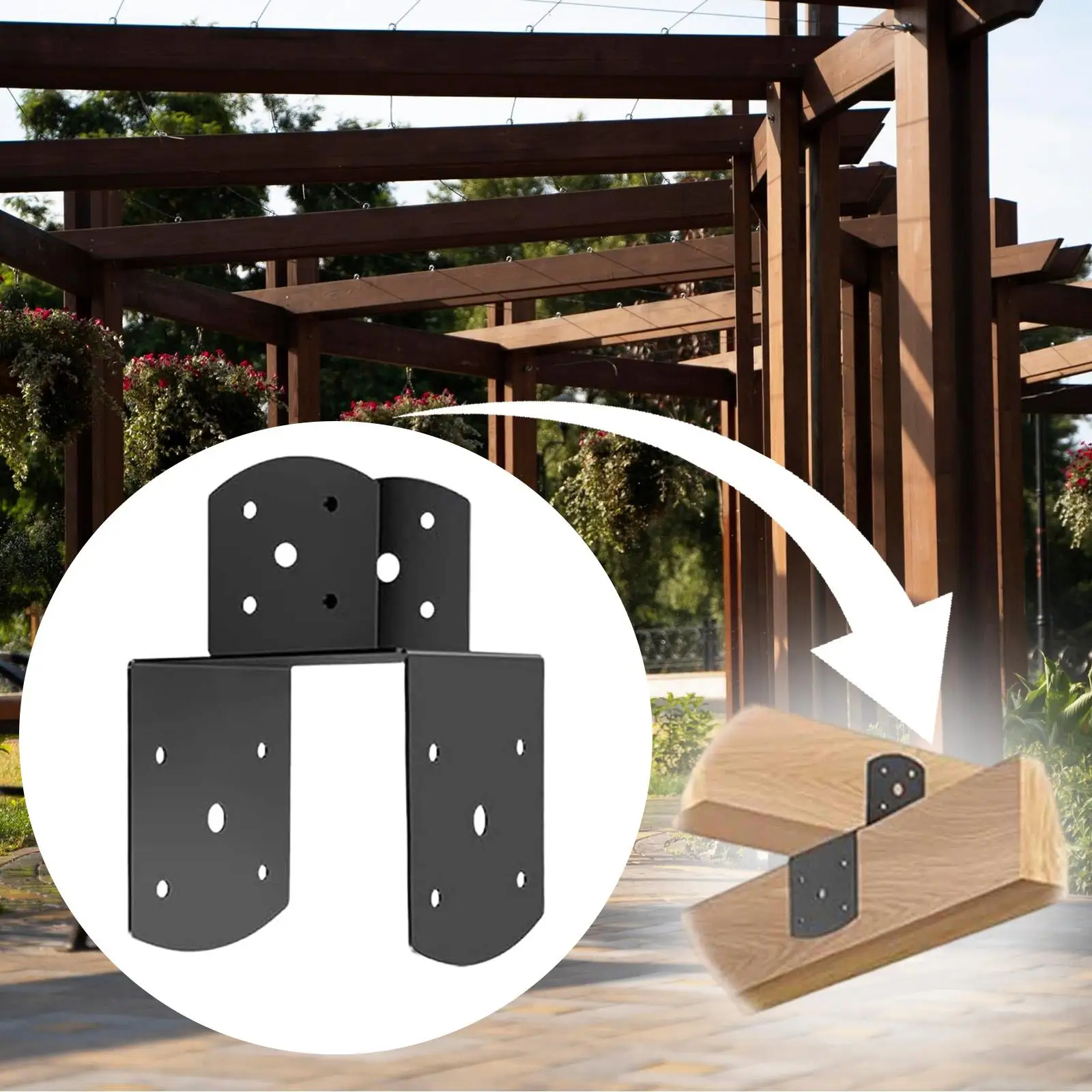 

Deck Post Caps Tie Bracket Woodworking Pre Drilled Porch Fence Post Bracket