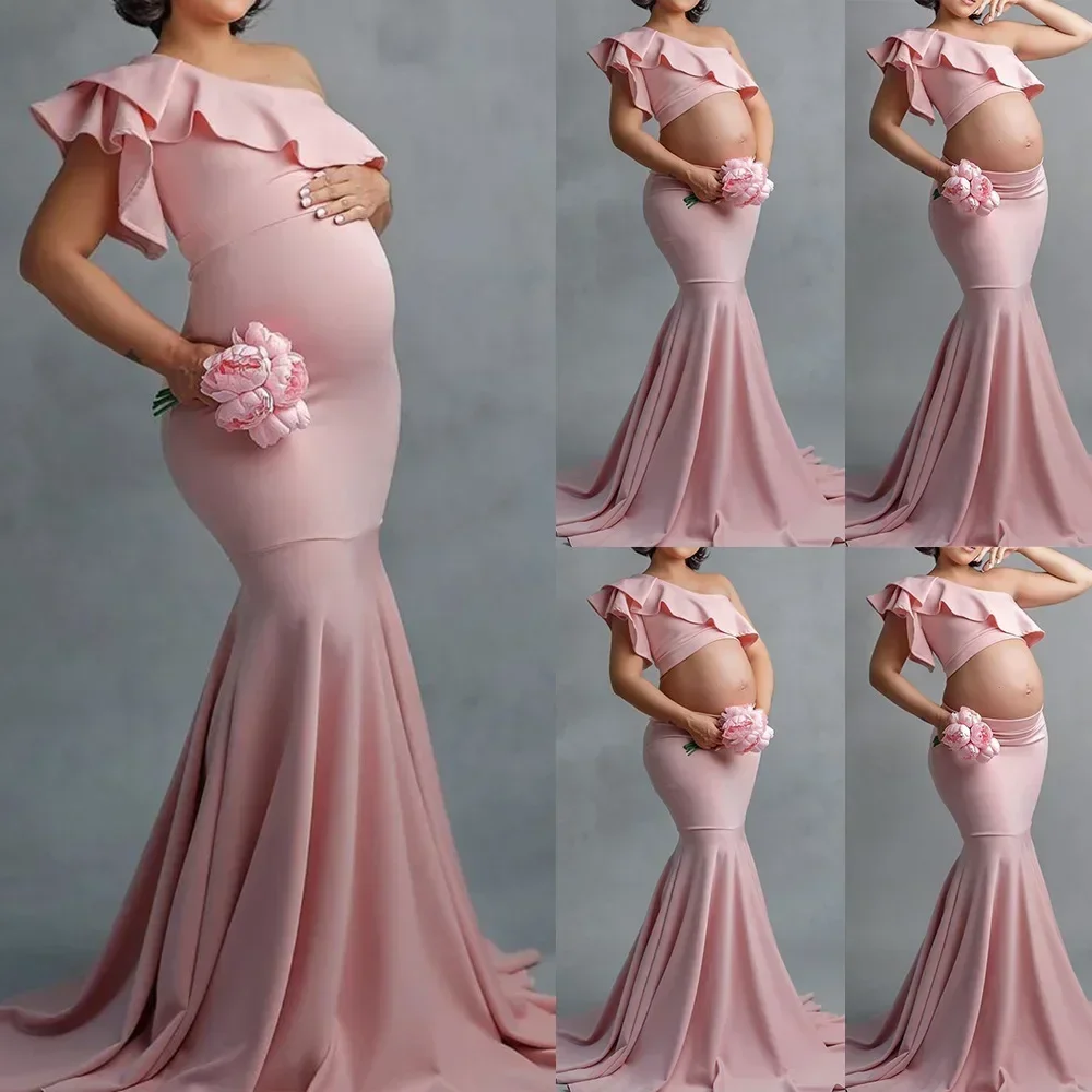 

Sexy Maternity Shoot Dress Sequins Tulle Pregnancy Photography Dresses Sleeveless Maxi Gown For Pregnant Women Long Photo Prop