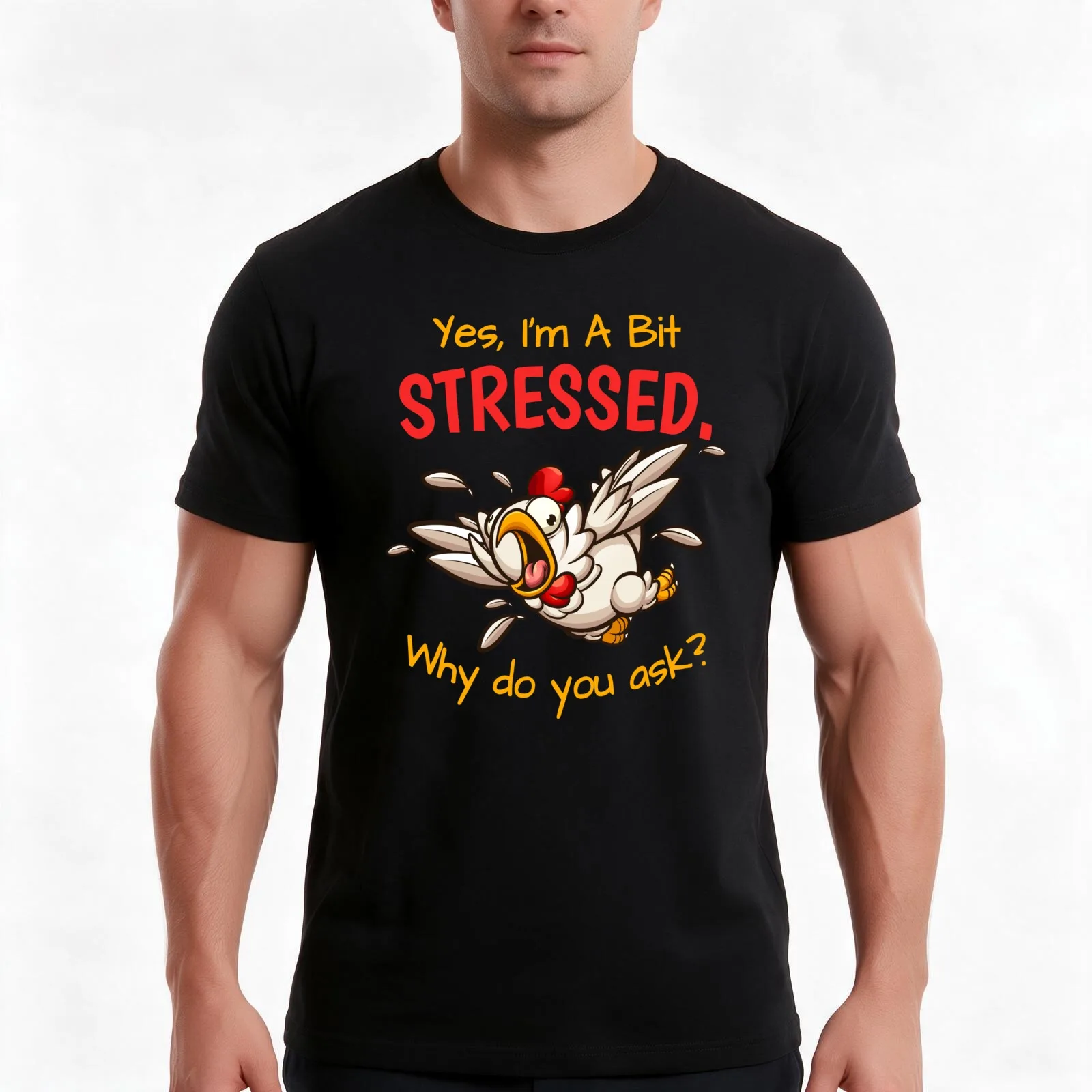 Yes, I'm A Bit Stressed Stresse Out T-Shirt, Summer Casual Cotton Tee, Oversized Streetwear Tops, Vintage Graphic Print