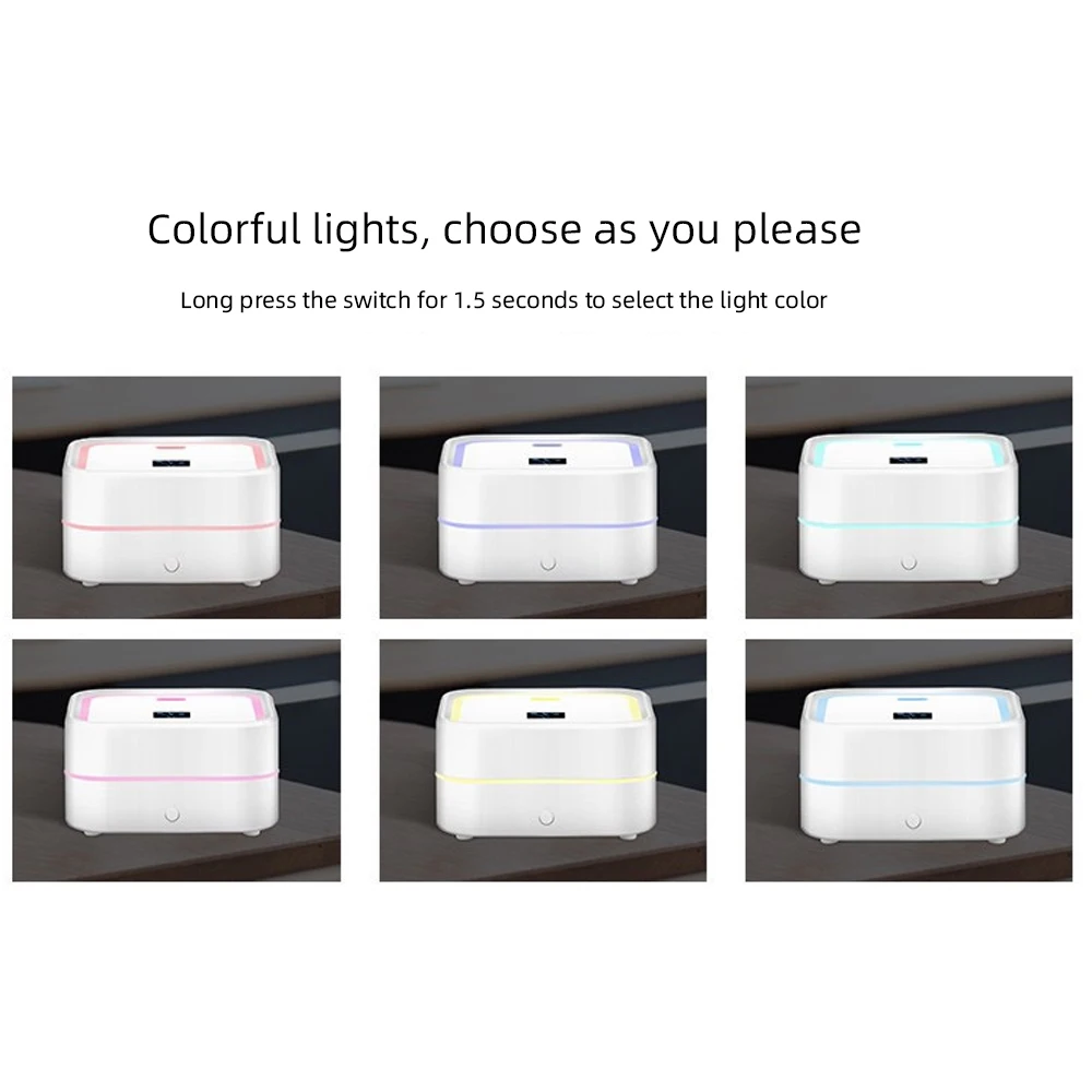 Pelembap Mini & Diffuser Minyak Esensial dengan LED Multiwarna, Cocok untuk Meja, Mobil, dan Bepergian