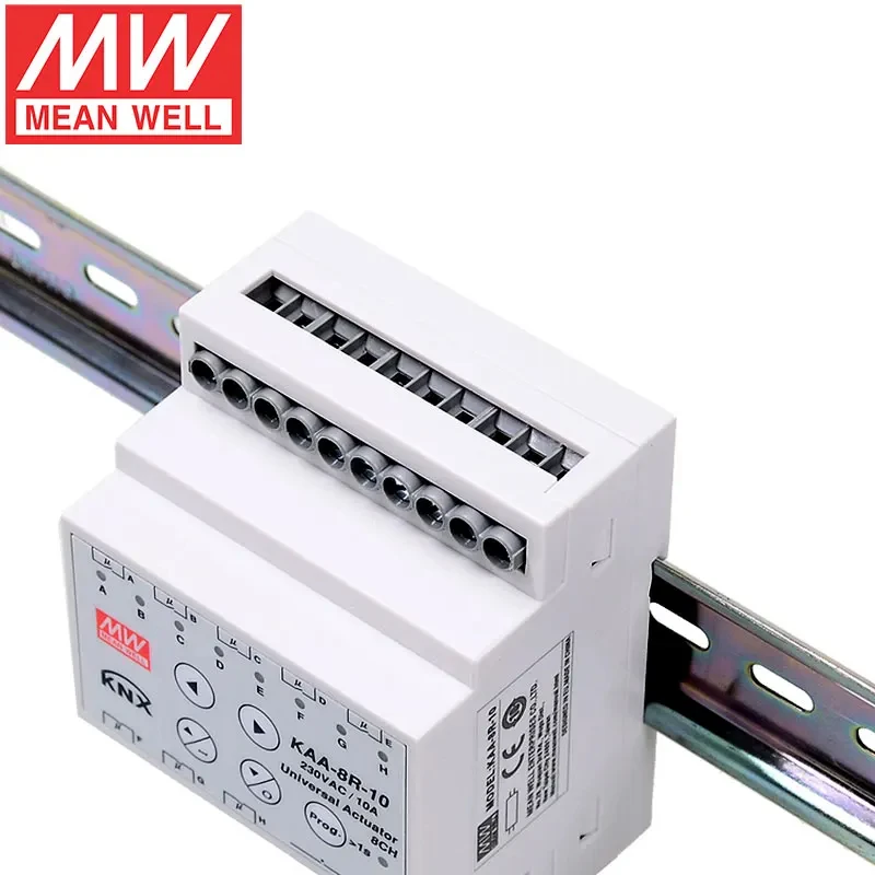 Mean Well KAA-8R-10S KAA-8R-S MEANWELL 10A 16A 8 Channel Universal EIB KNX Actuator for Lighting Building Automation