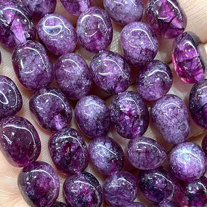 8x12MM Irregular Amethyst Color Purple Quartz Natural Stone Loose Spacer Beads for Jewelry Making Diy Bracelet Accessories 15‘’