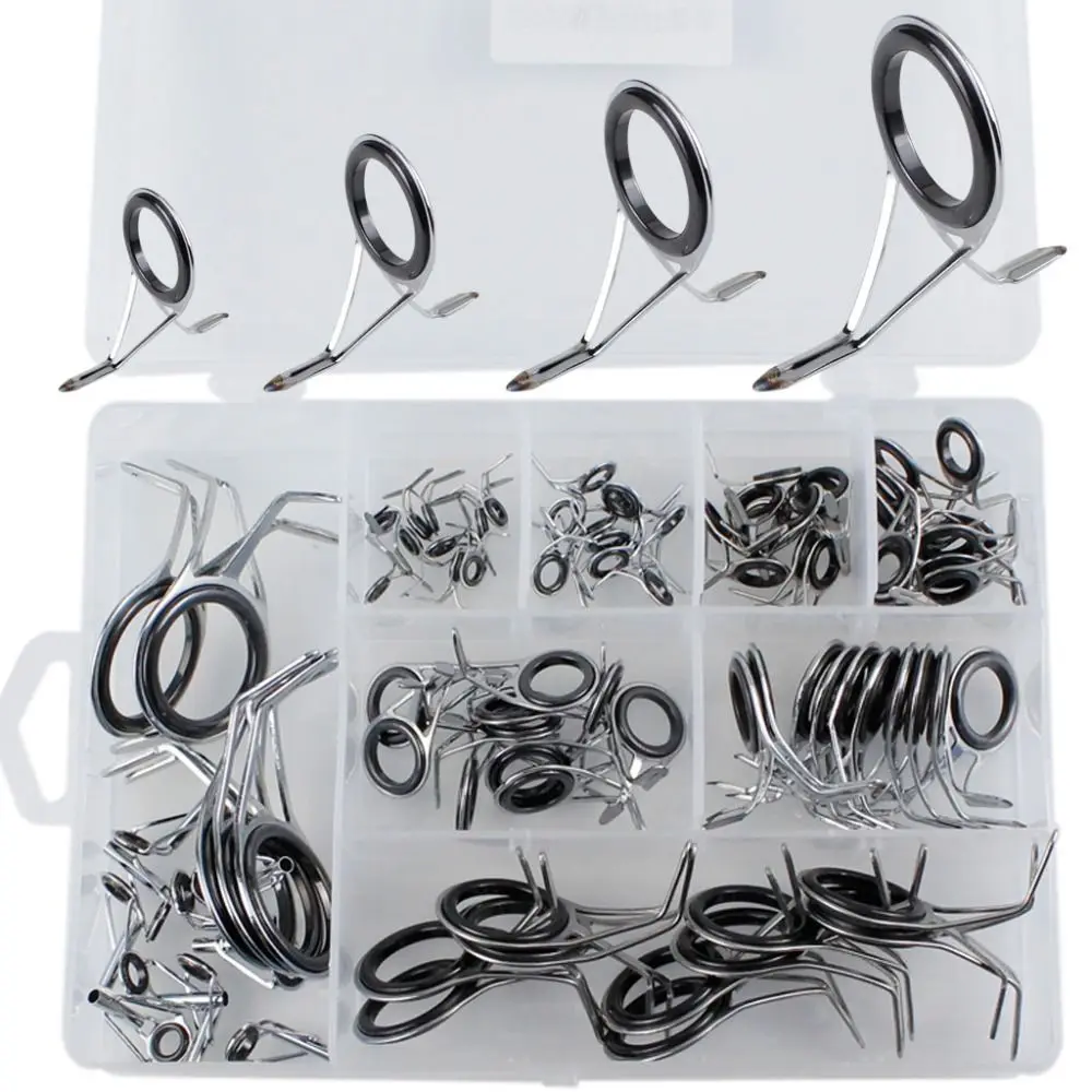 Portable Stainless Steel Casting Fishing Rod Guide Ceramic DIY Baitcasting Eye Line Ring Fishing Pole Ring Fishing Accessories