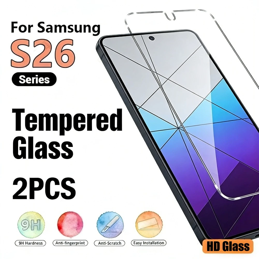

2 шт. ультрапрозрачное закаленное стекло для Samsung Galaxy S26 S25 S24 Ultra S23 S22 S21 Plus S26 S25 Edge, защитная пленка от царапин