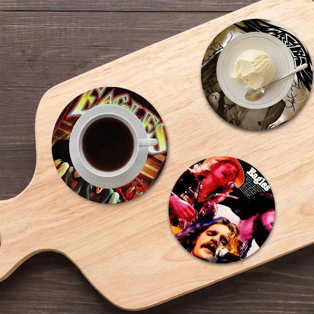 E-Eagles Hotel California Wooden Coaster Colour Printing Cup Mat Home Desk Decoration Gifts