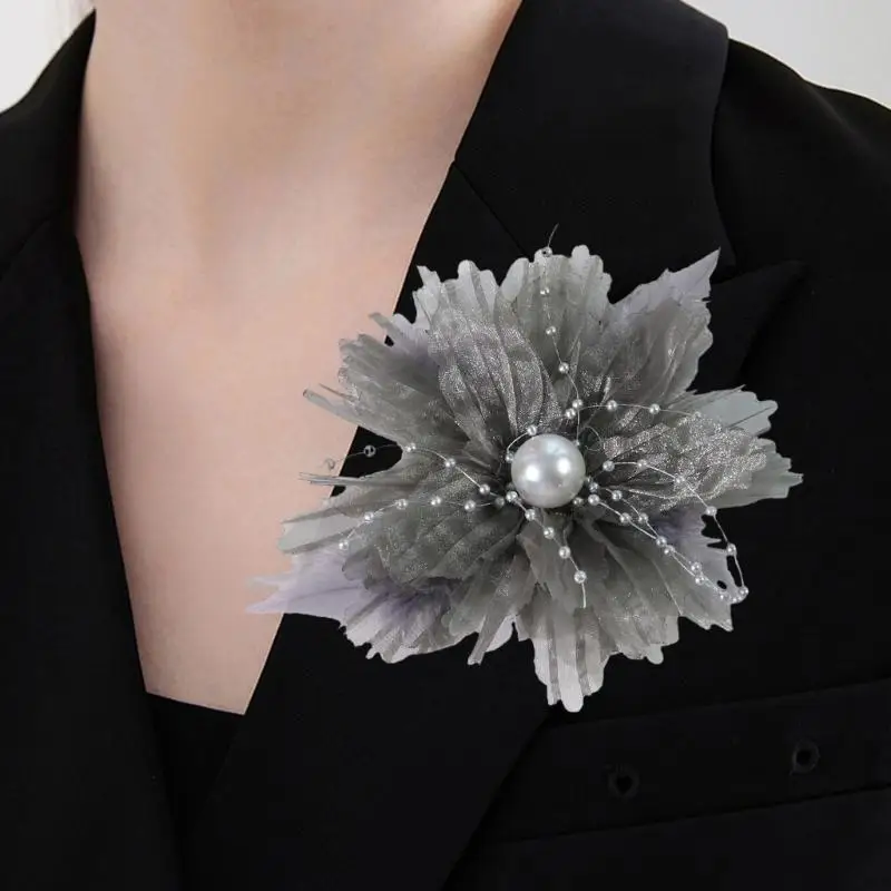 

39BD Handcraft Organza Flower Appliques Silk Flower for Craft Project Making Materials 3D Flower Patches Sewing On Applique