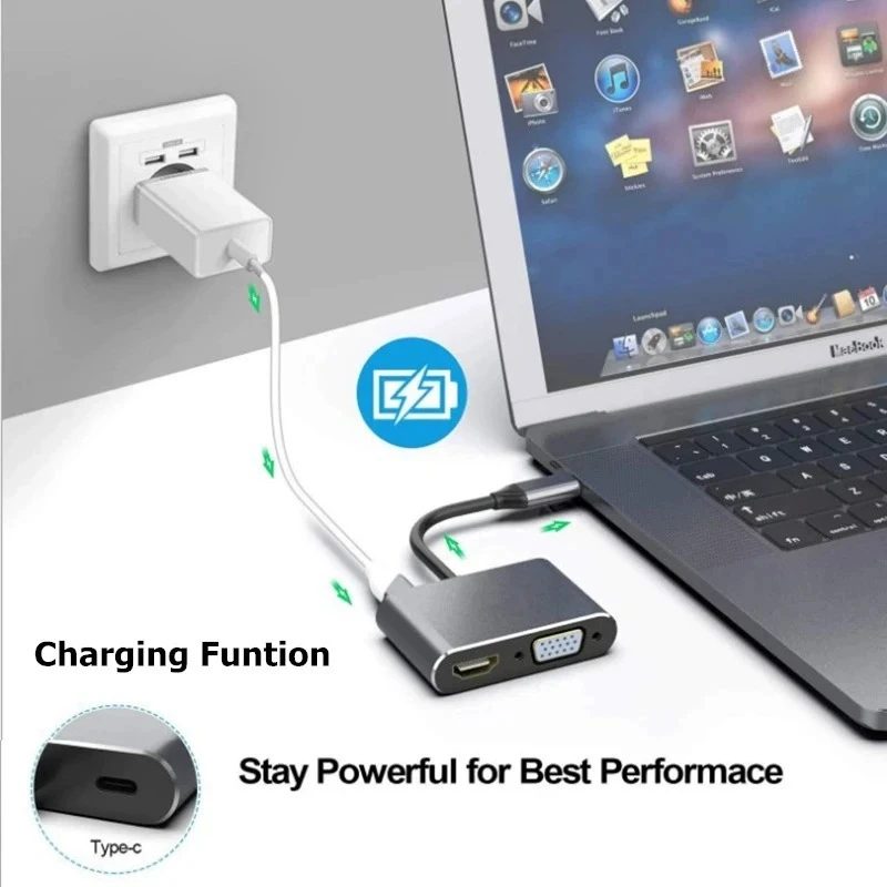4 IN 1 USB C HUB Docking Station 4K@60Hz HDMI-compatible Adapter Type C to HDMI PD100W USB 3.0 HUB USB C Splitter for Macbook