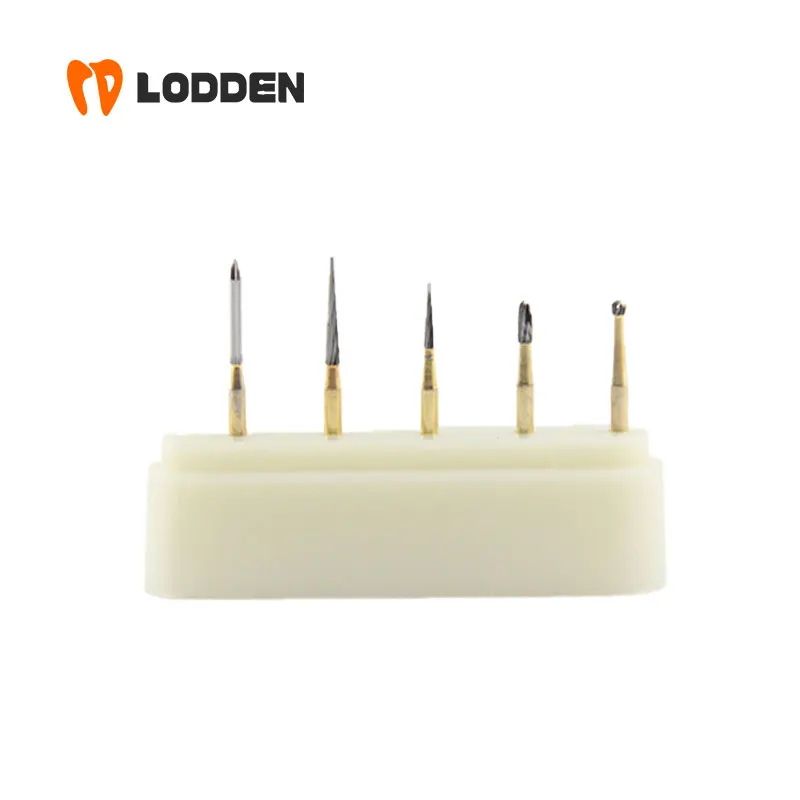 LODDEN Dental Tungsten Finishing Carbide Burs KIT TF7100 8-12 Blades Dentistry Grinding Drill High Speed Triming Dentists Tools