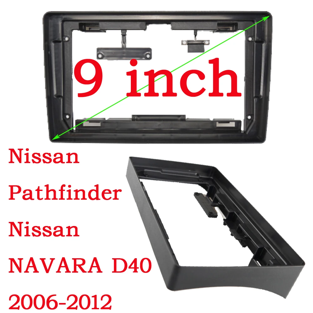 Marco de Radio de coche de 9 pulgadas para Nissan Pathfinder (R51) 2004-2012 NAVARA D40 2006-2012 Kit de tablero instalar adaptador de bisel de consola Facia