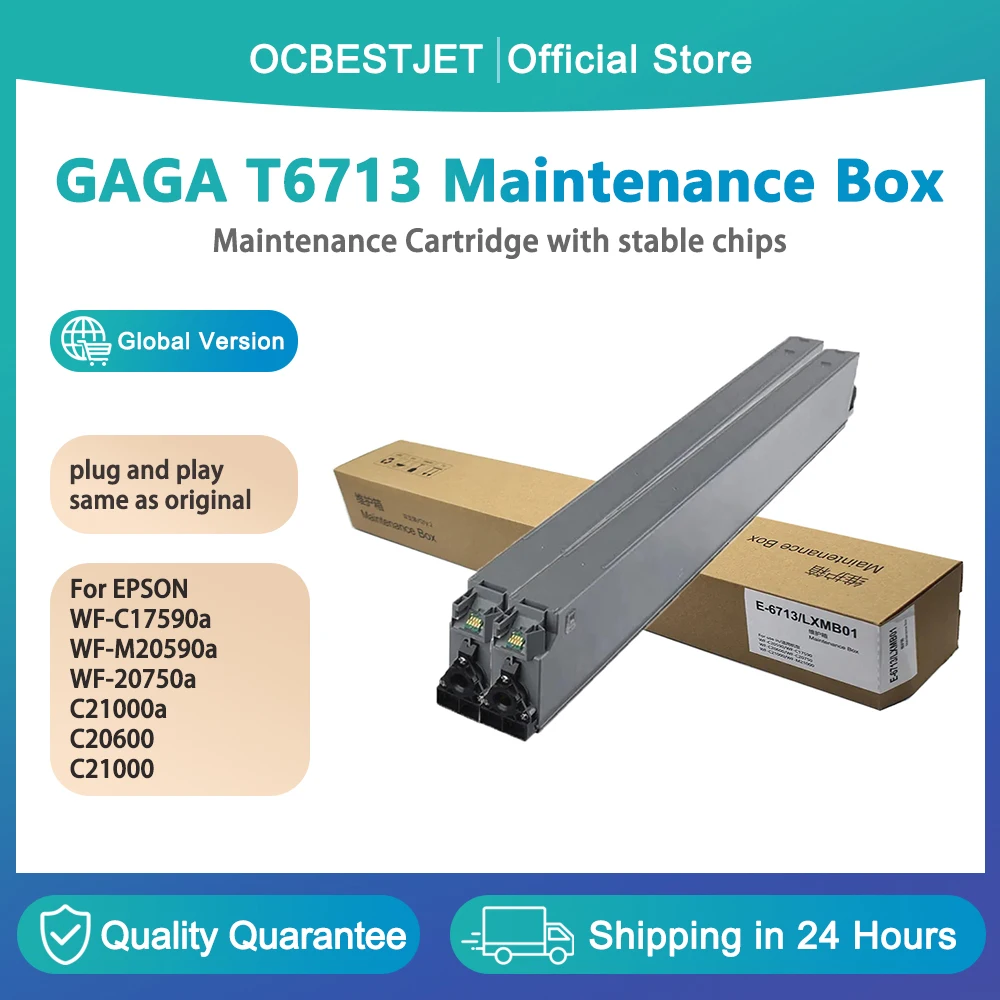 T6713 Ink Maintenance Box Compatible with Workforce Enterprise WF-C20590 WF-C20600 WF-C20750 WF-M20590 WF-C21000 Waste Ink Tank