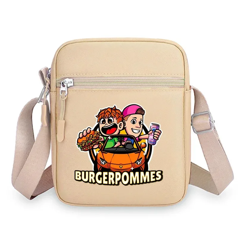 バーガーポムス Icrimax ボーイズクロスボディバッグショルダーバッグ漫画アニメプリントポケットポータブル大容量ハンドバッグ女性ギフト