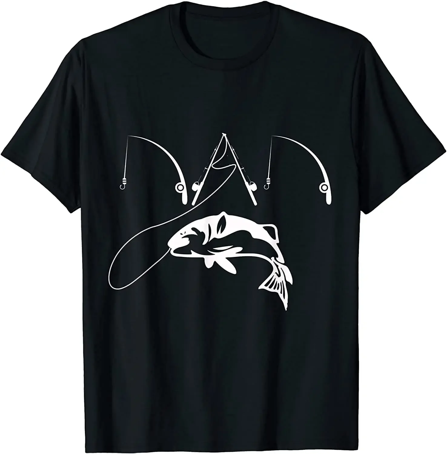 

Dad Fishing Fisherman Daddy Shirt Black Men's 100% Cotton Casual T-shirts Loose Top Size S-3XL