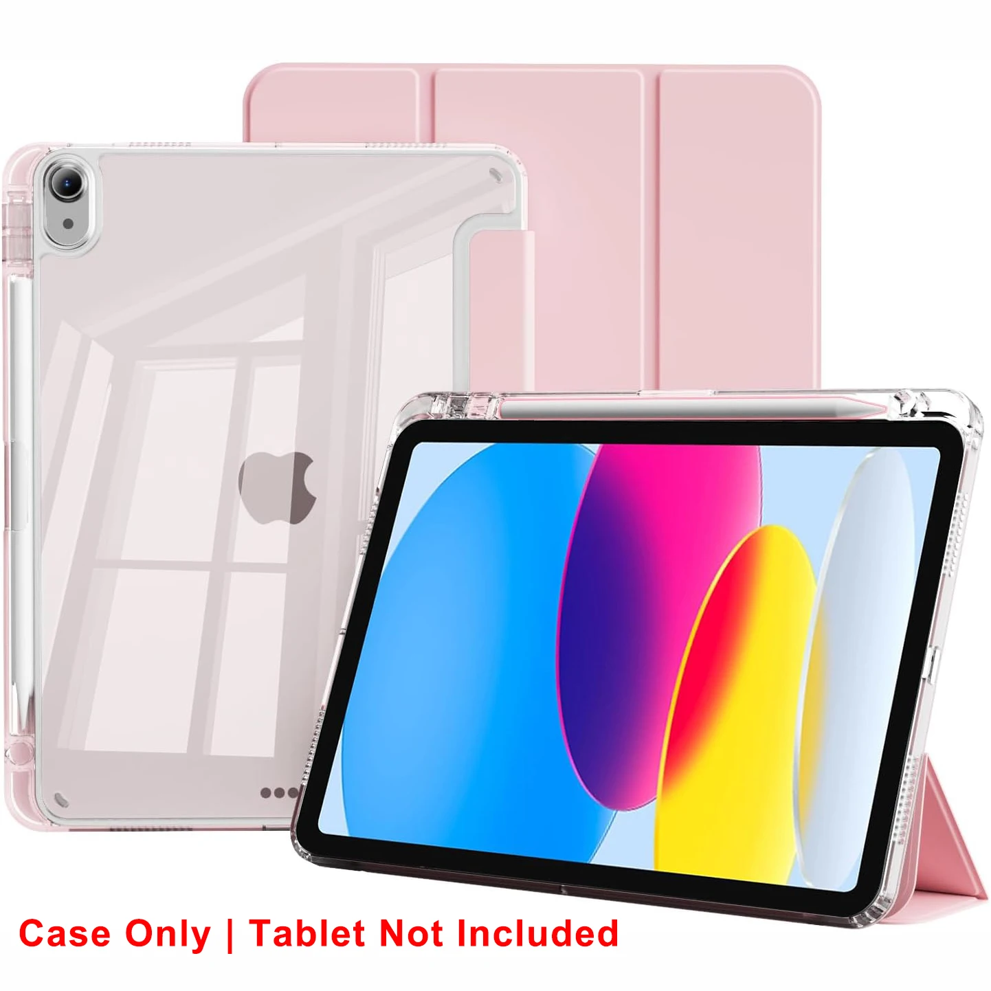 Transparente Kristall-Tablet-Hülle mit Stifthalter für iPad 10. 11. Generation 2025 7/8/9 10,2'' Air 4 5 6 7 11 Air 2 9,7 Pro 11 Mini 6 7