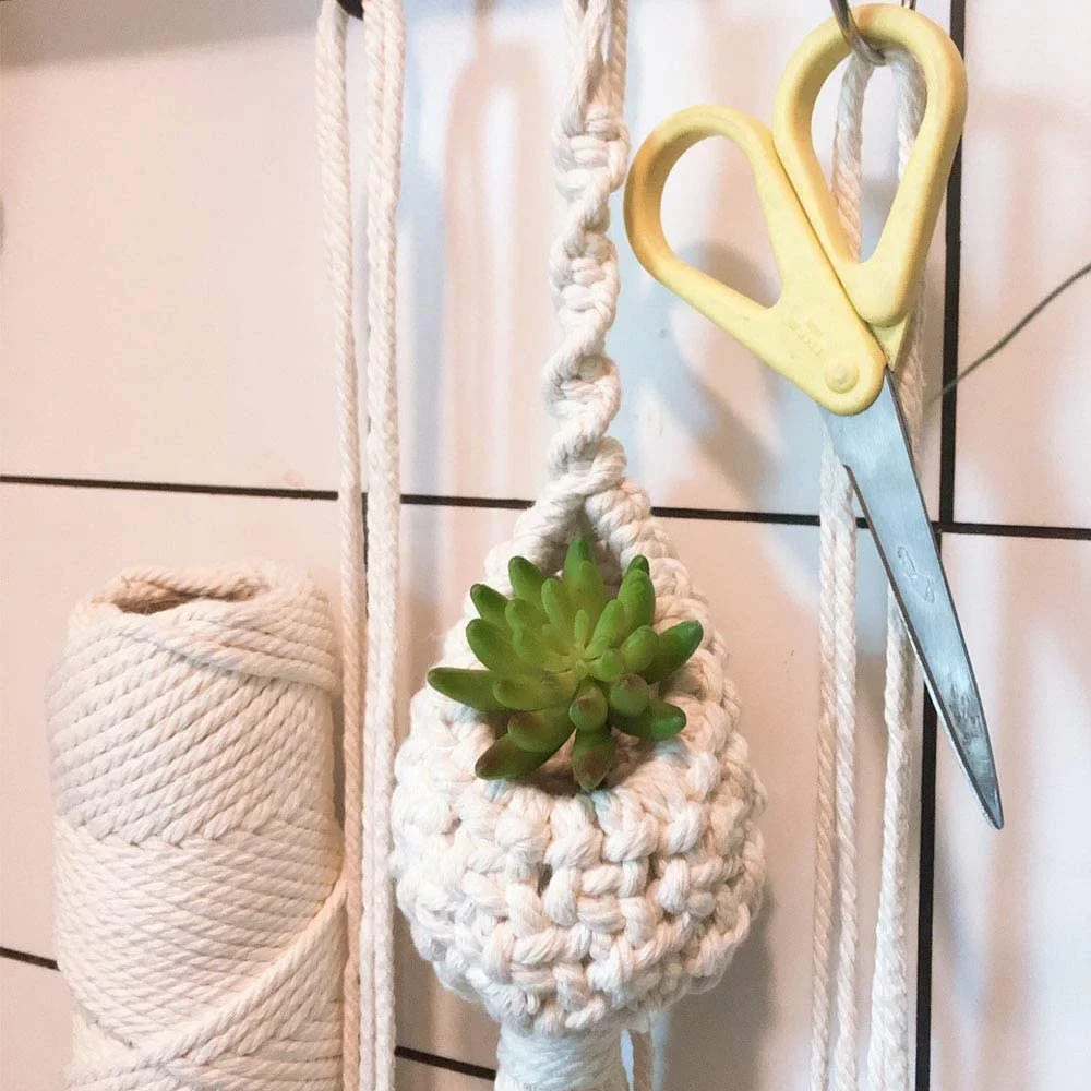 Macrame Cotton Cord Natural Rope Twisted DIY Wall Hanging Plant Hangers Craft Knitting Craft String