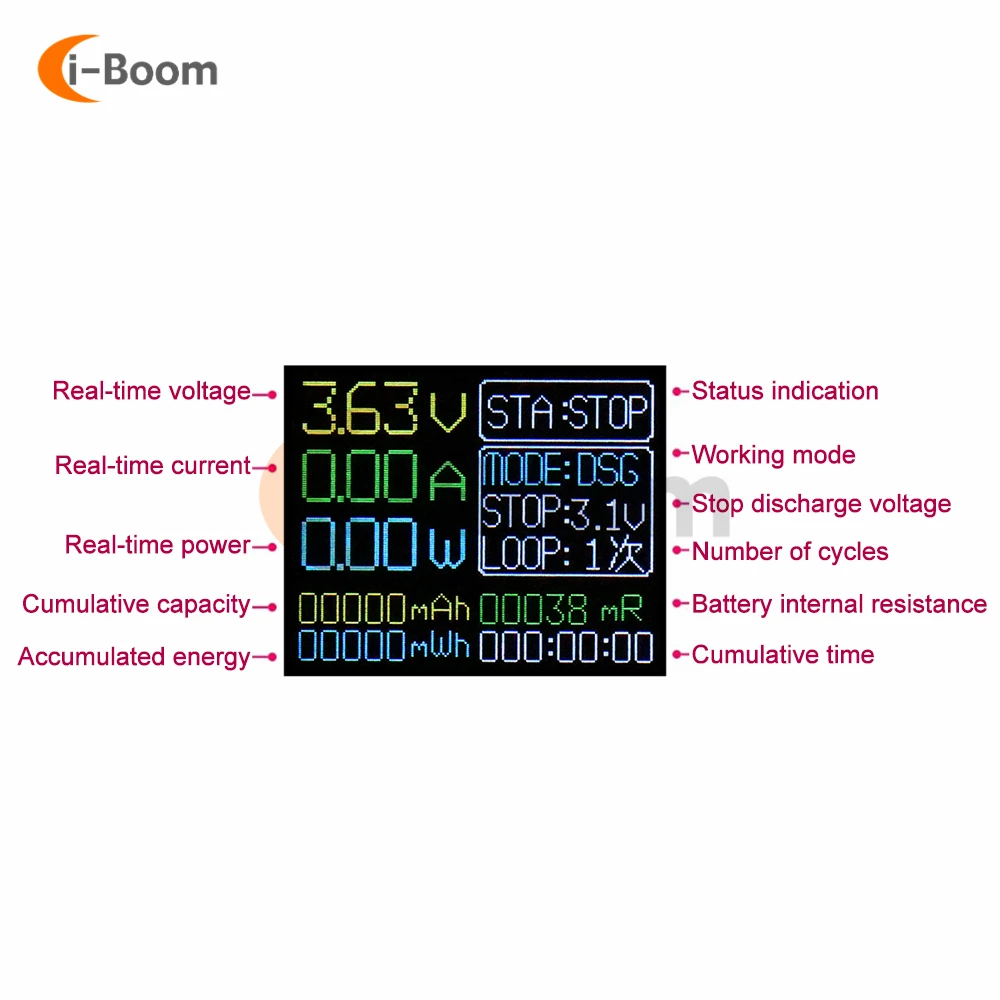 Type-C LCD Display Lithium Battery Capacity Tester MAh 18650 Internal Resistance Battery Tester Auto Charge and Discharge Module
