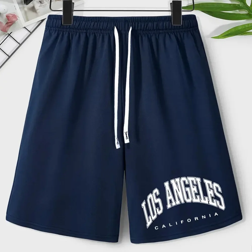 New Men\'s Beach Pants Los Angeles 3D Printed Men\'s Shorts Summer Casual Breathable Shorts Men\'s Clothing Bermuda Men\'s Shorts