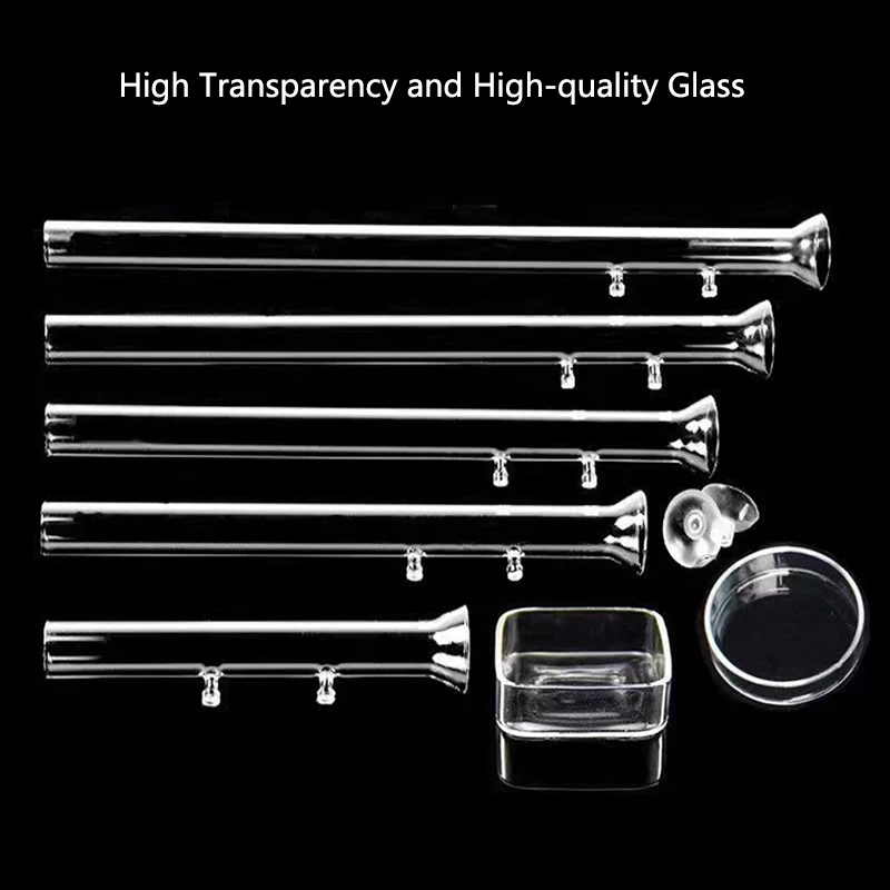 Thickened Glass Aquarium Feeder Tube Dish Transparent Fish Tank Shrimp Snail Food Feeder Bowl Aquarium Fish Feeding Accessories