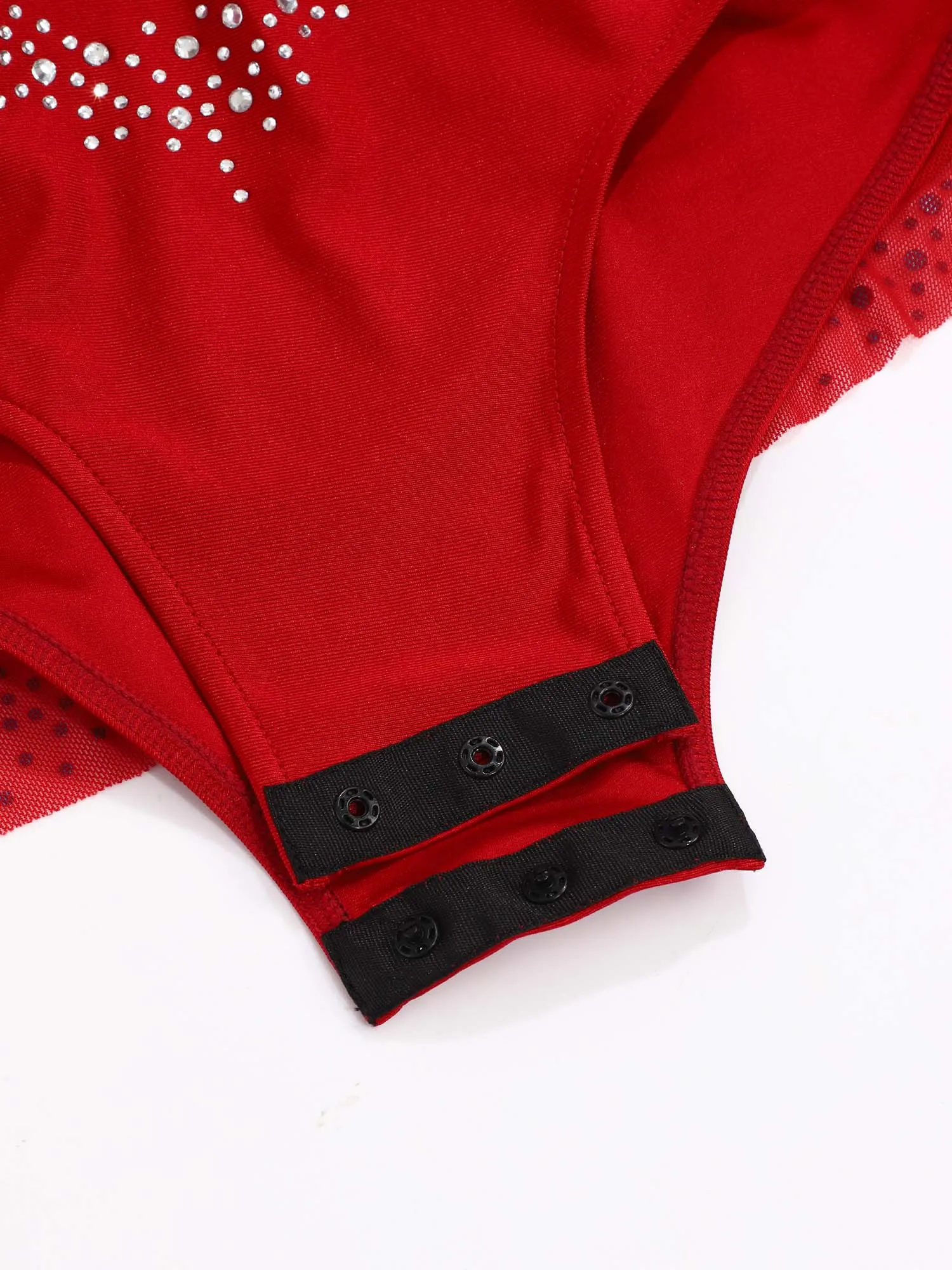 6-16Y الفتيات أكمام شرابة الراين شبكة الشكل التزلج ارتداءها الرقص اللاتينية غنائية الباليه الجمباز يوتار Dancewear #6