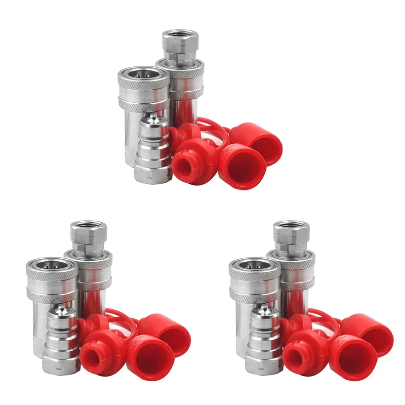

WCS-3Set 3/8-дюймовая резьба NPT ISO7241-1A Набор гидравлических быстроразъемных муфт с пылезащитным колпачком