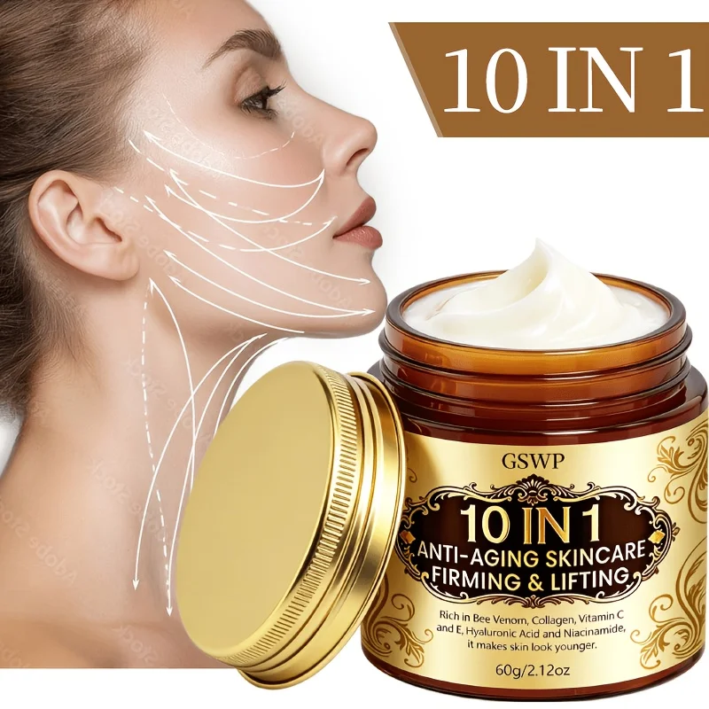 GSWP Crema facial antienvejecimiento 10 en 1, hidratación profunda, un regalo perfecto para mamá. Apariécate más joven. 60g/120g