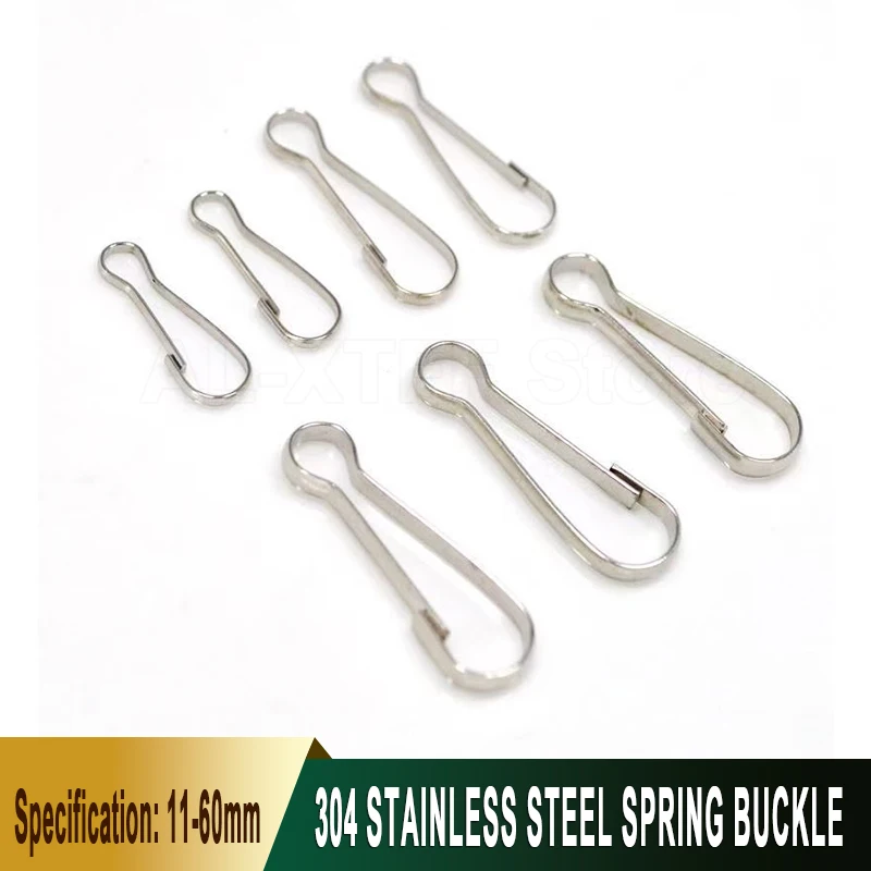 

304 Stainless Steel Spring Buckle Keychain Hook Ring 11mm-60mm Hanging Rope Connector Suitable for Outdoor Sports DIY Production