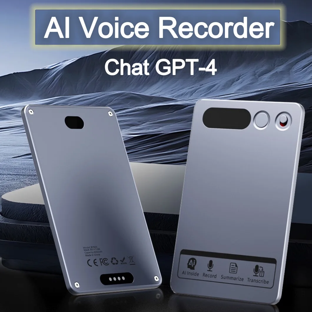 

Smart Mini AI Voice Recorder ChatGPT-4 App Phone Call 118 Languages 64G for Meetings Interview Calls Speeches AI Transcription