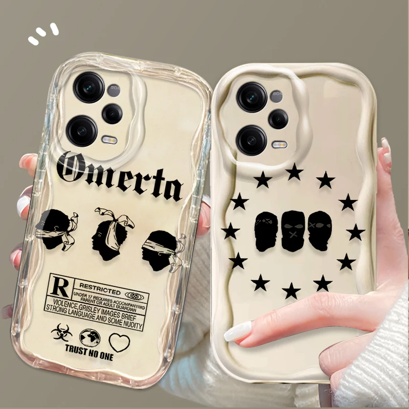 Omertas Maes Clear 3D Wave Silicone Case For Xiaomi Redmi Note 13 12 Pro Plus 4G 5G 12S 11S 11 10 10S 9 9S Redmi 14C 13C 12C A3