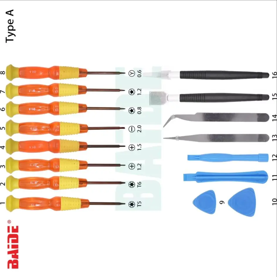 

16 in 1 Hand Phone Repair Tool set For mobile cell phones Opening Pry Repair Tool Kit cellphone Screwdrivers Set Kit 200pcs/lot