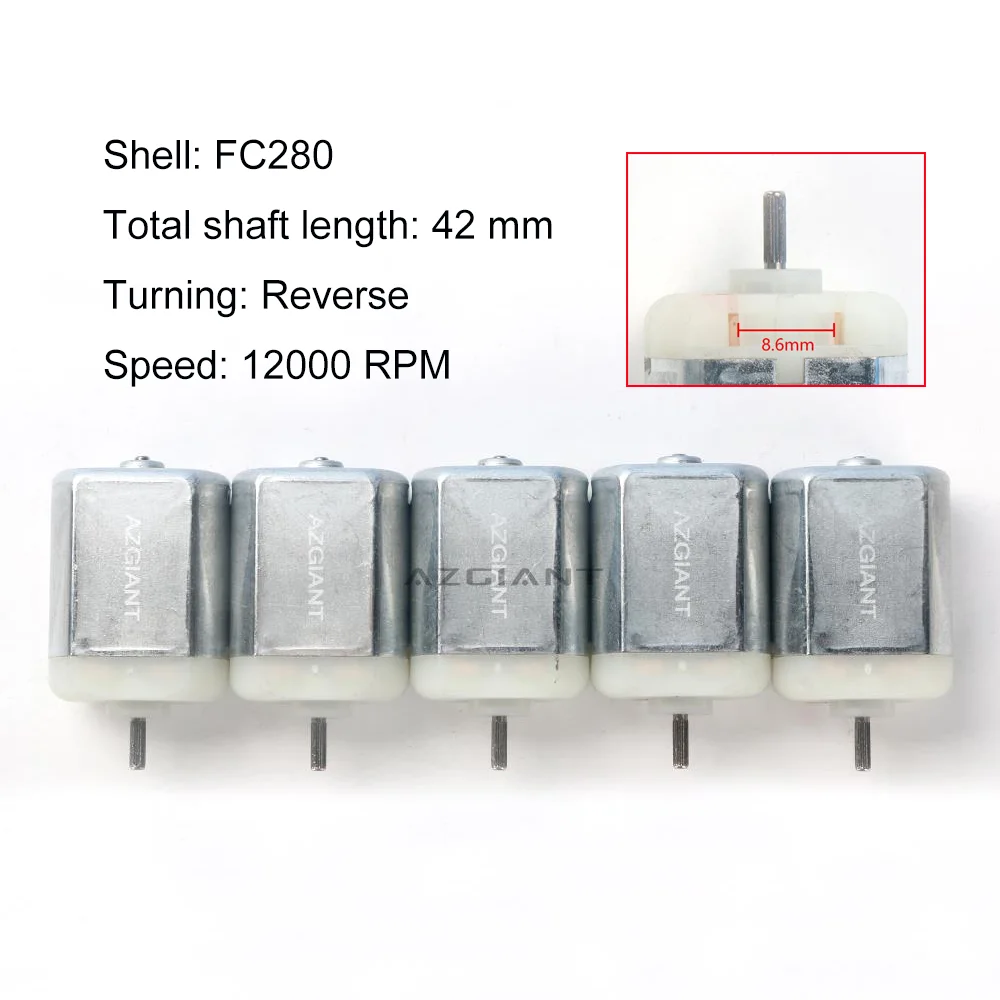 5PCS FC280 DC Motor 12000 RPM 42mm DIY Repair Engine For Car Replacement Power OEM Accesseries Reverse Rotation Toy High Quality