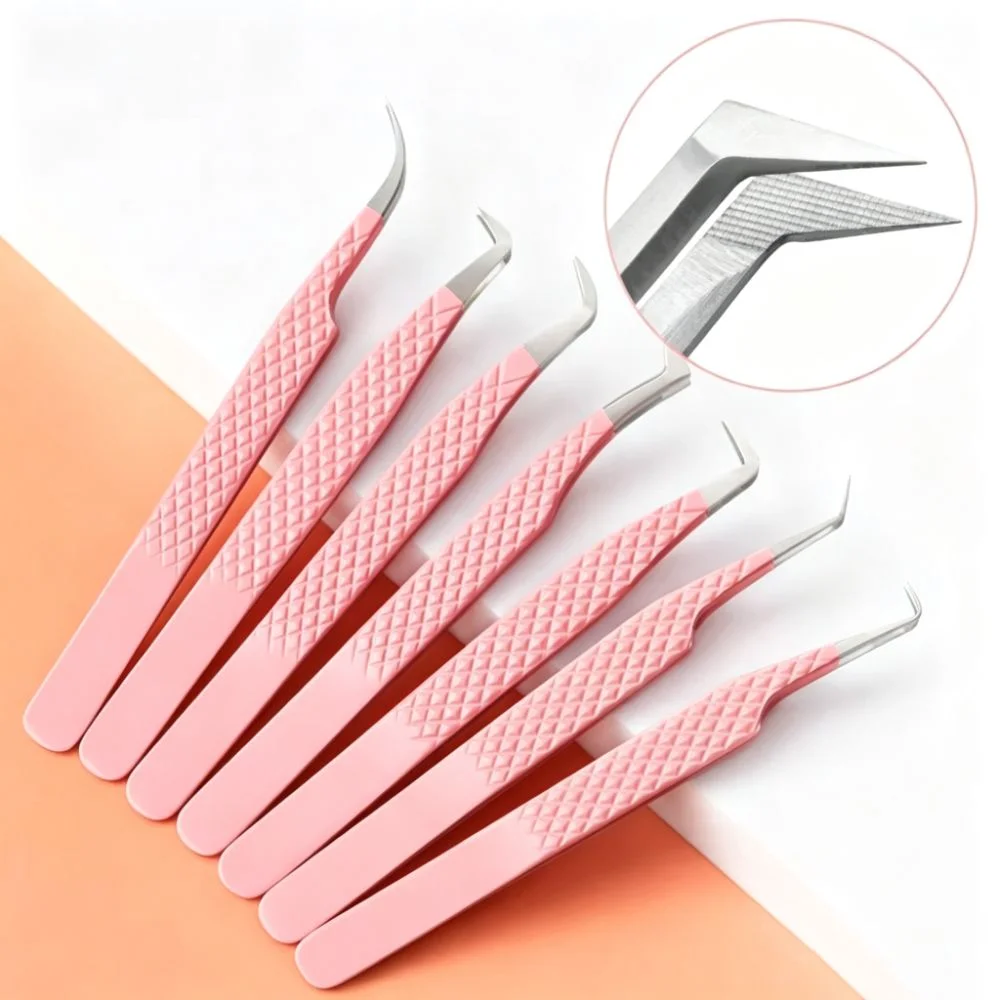 Anti-static Eyelash Extension Tweezer Non-magnetic Superhard Grafting False Eyelash Tool High Precision Stainless Steel