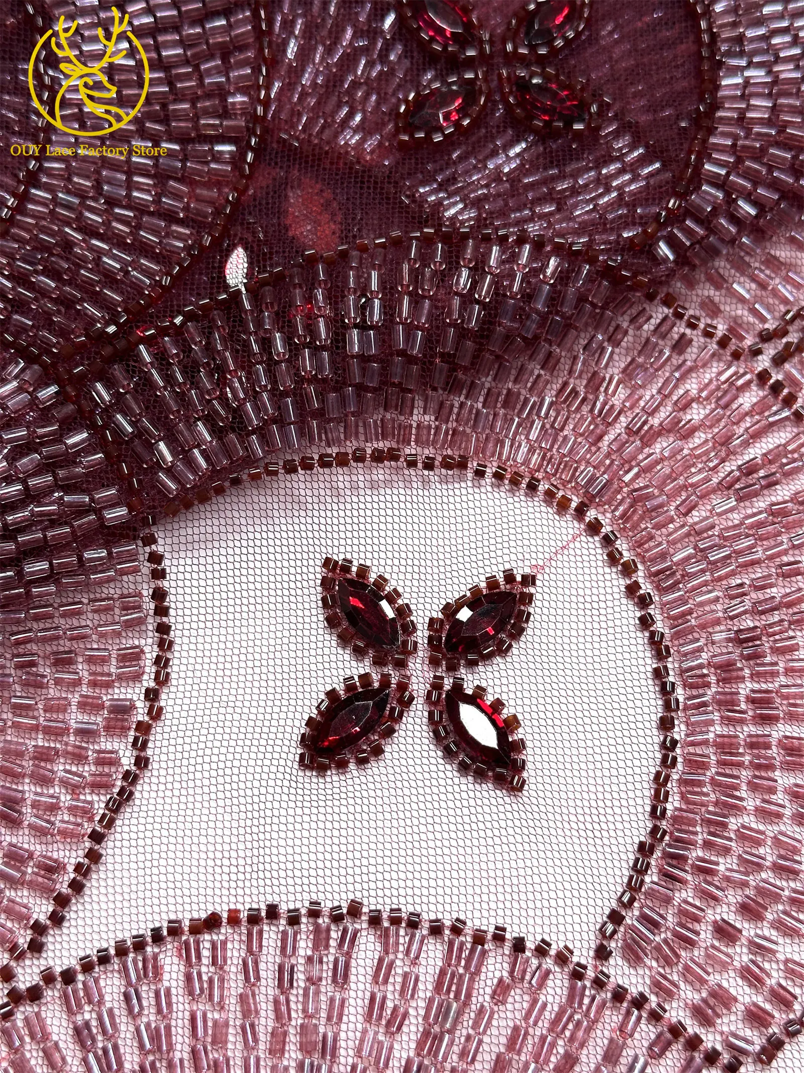 Smaragdgrüner Luxus Dubai Diamant-Perlen Tüll-Spitzenstoff Hochwertiger Afrikanischer Stein-Pailletten-Spitzenstoff für Abendkleider – Detail 25