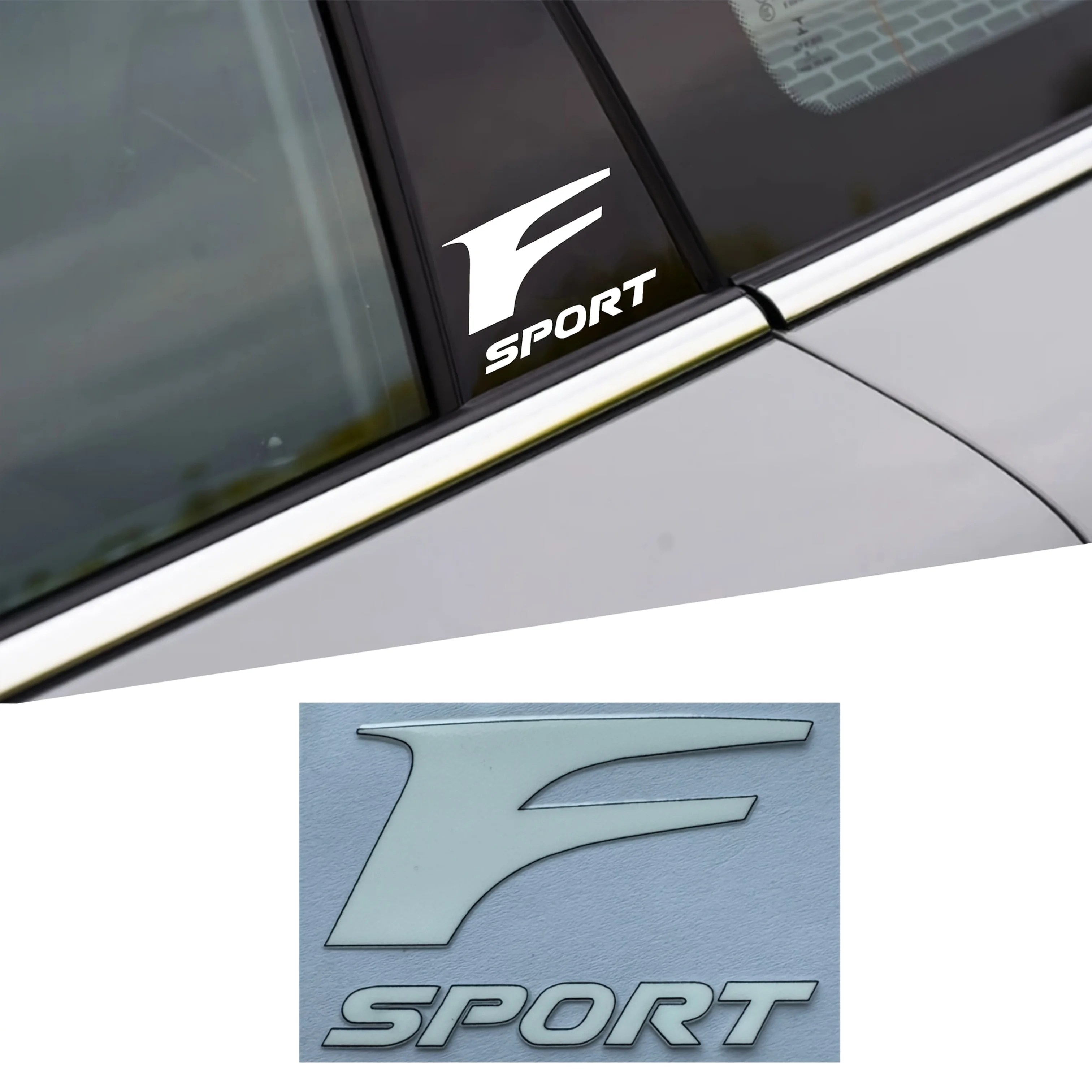 2PCS "F Sport" Logo Sticker for Car, Sporty Design Decal, Auto Exterior Personalization Accessory