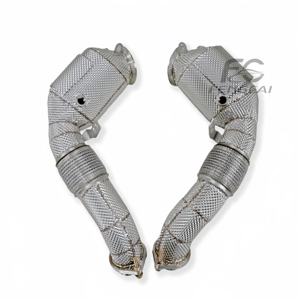 Downpipe Head High Flow for BMW X5M X6m E70 E71 2010-2013 4.4T Stainless Steel with Heat Insulation Power Upgrade