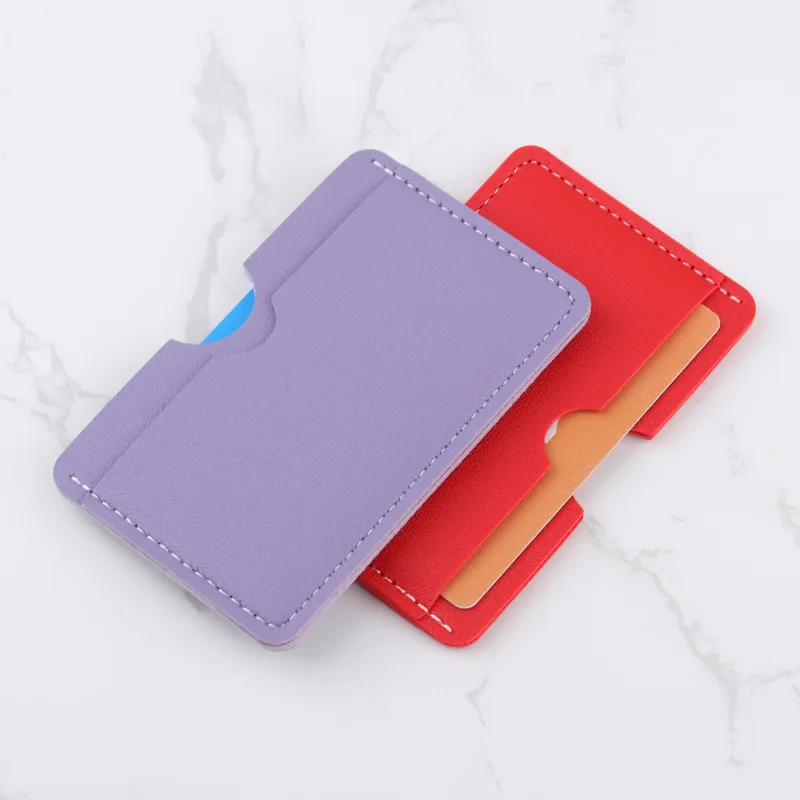 Mini tarjetero de cuero PU de 6 colores, monedero para mujer y hombre, funda para tarjetas de visita, caja de crédito bancaria, funda para tarjetas delgada con 3 ranuras para tarjetas