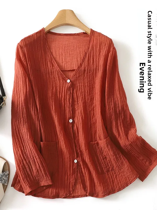 

Summer New Women's ort V-Ne Loose Fit Ice Silk Sun Protection irt Thin Air Conditioning Cardigan Open Front Long Sve