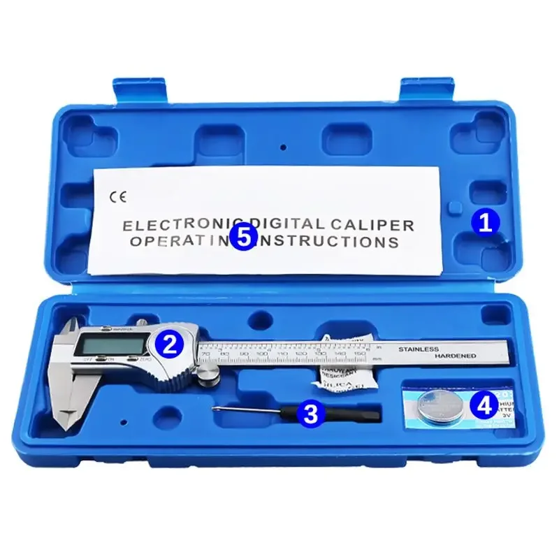 Pinze digitali elettroniche, 0-150/200/300mm, strumento di misurazione in acciaio inossidabile con ampio schermo LCD, calibri a corsoio metrico e pollici