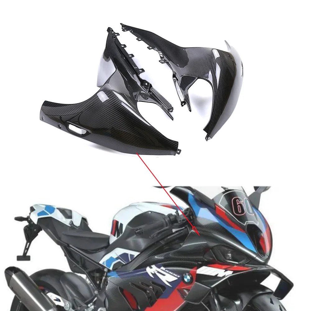 

For BMW M1000RR M1000 RR 2023 2024 3K Carbon Fiber Front Fairing Side Panels Headlight Cover Motorcycle Accessories Kit Parts